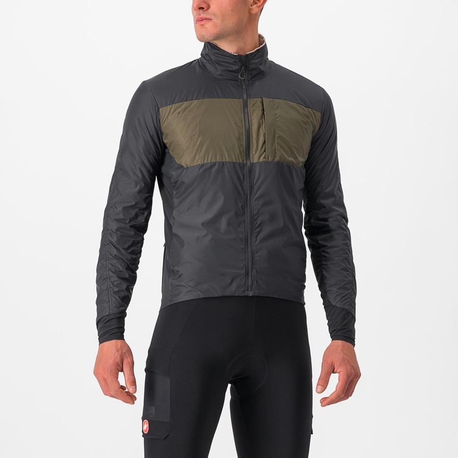 Castelli UNLIMITED PUFFY Kabát Férfi Fekete | QTDPUKV-25