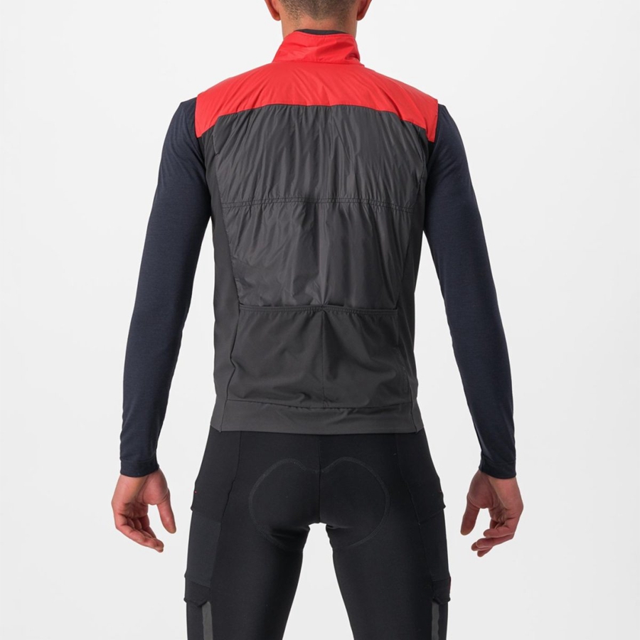 Castelli UNLIMITED PUFFY Mellény Férfi Piros Sötétszürke | CUONEWQ-05