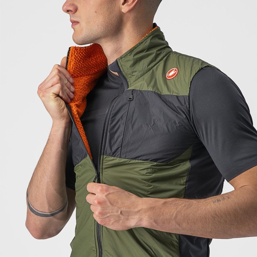 Castelli UNLIMITED PUFFY Mellény Férfi Világos Zöld Sötétszürke | NUBDQRY-83