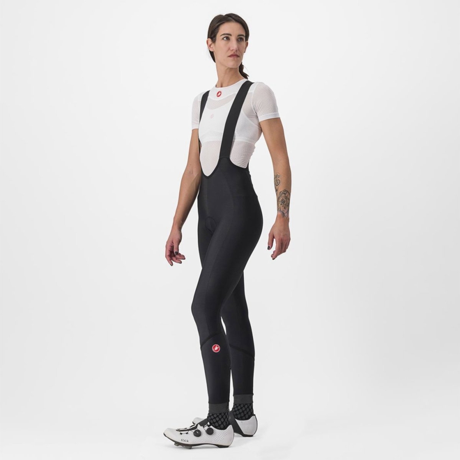 Castelli VELOCISSIMA DT Harisnya Bib-vel Női Fekete Fekete | ZEWJMXR-32