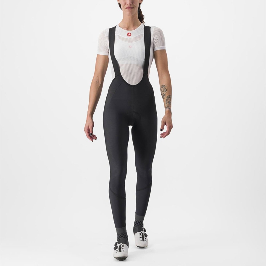 Castelli VELOCISSIMA DT Harisnya Bib-vel Női Fekete Fekete | ZEWJMXR-32