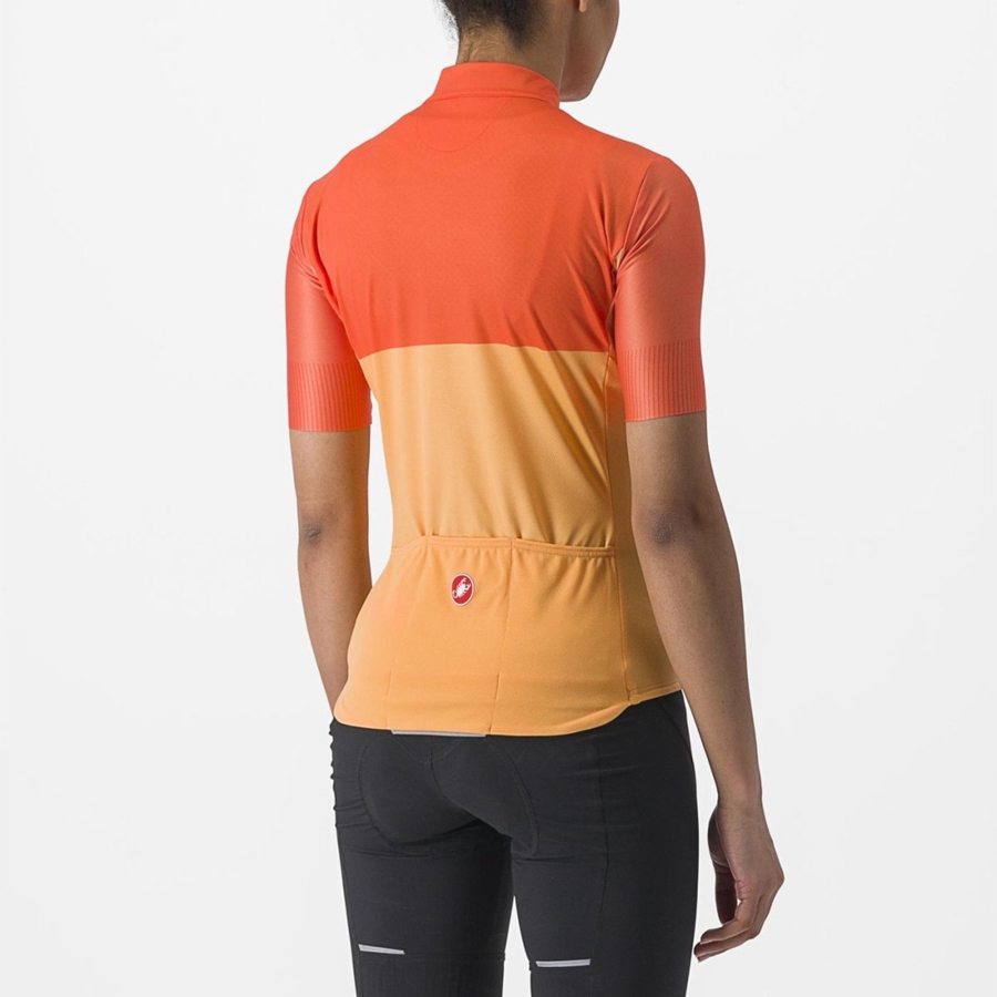 Castelli VELOCISSIMA Mez Női Narancssárga Mélypiros | WYBFCQP-21