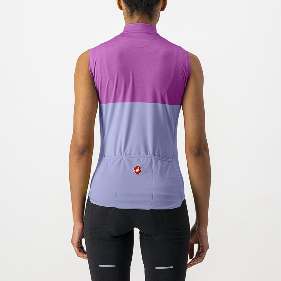 Castelli VELOCISSIMA SLEEVELESS Mez Női Lila Fehér | ZMPHAOG-79