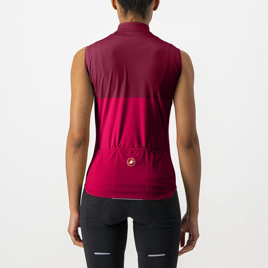 Castelli VELOCISSIMA SLEEVELESS Mez Női Piros Bordó | ZILRCSA-09