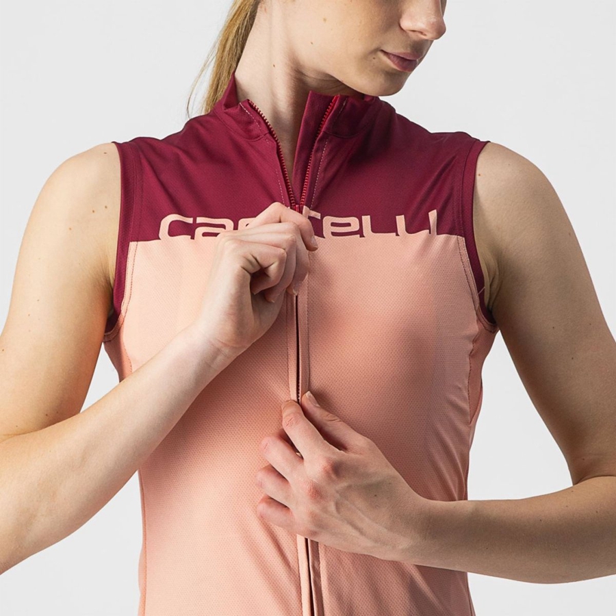 Castelli VELOCISSIMA SLEEVELESS Mez Női Rózsaszín Bordó | EGXSAPV-79