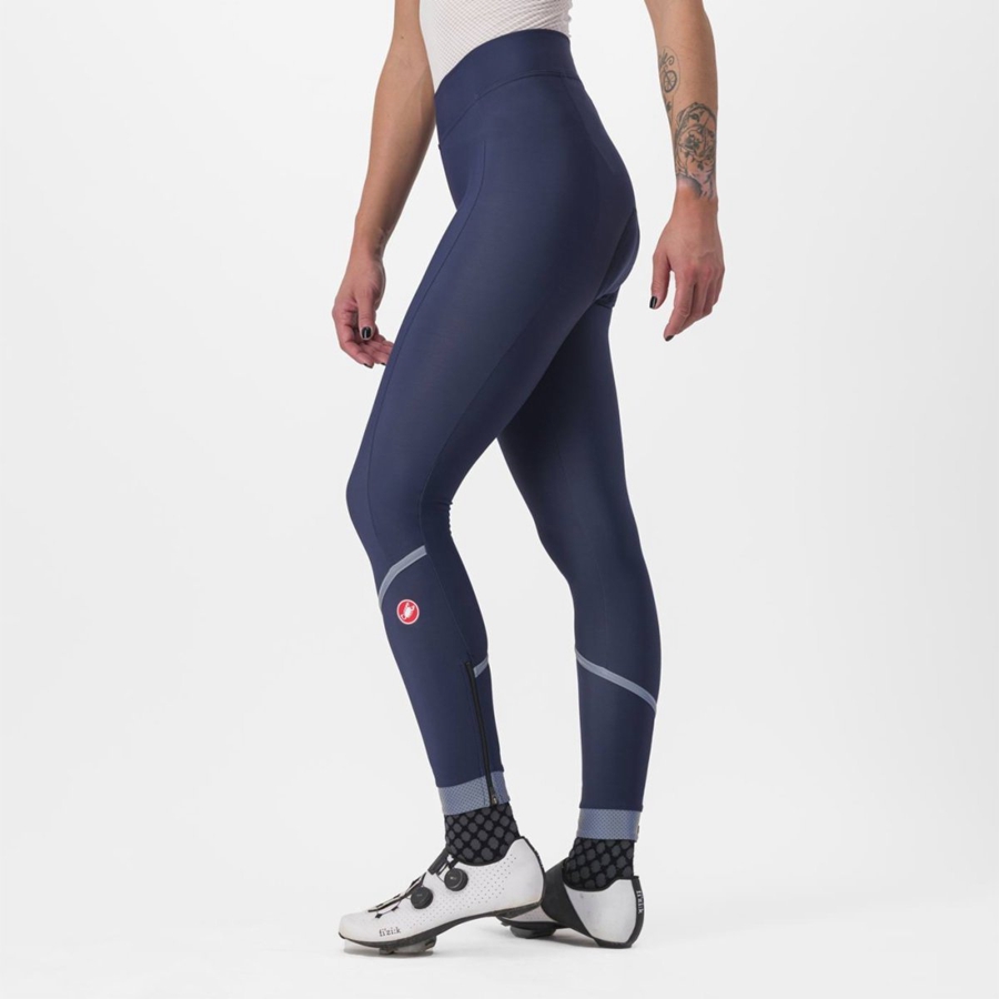 Castelli VELOCISSIMA THERMAL Leggings Női Kék Titán | WSKQCBE-97