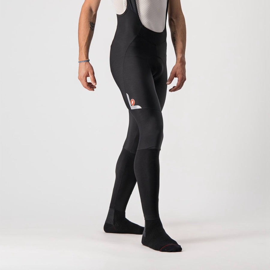 Castelli VELOCISSIMO 5 Harisnya Bib-vel Férfi Fekete Titán | JZWIHBY-92