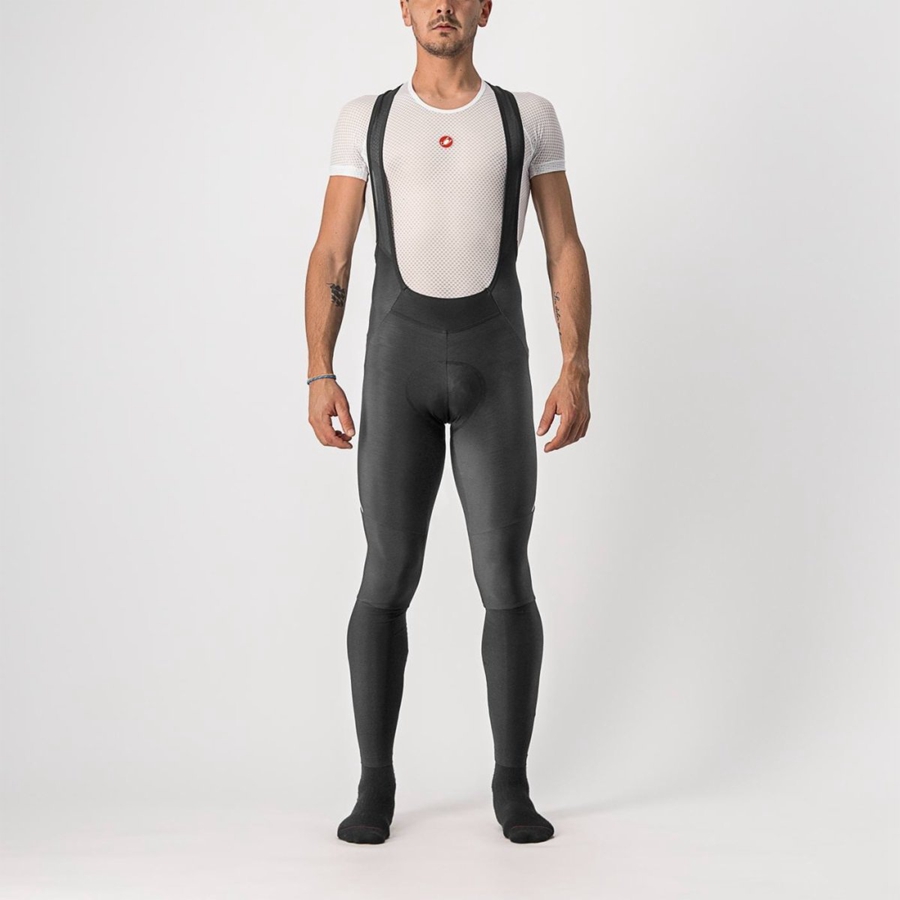 Castelli VELOCISSIMO 5 Harisnya Bib-vel Férfi Fekete Titán | JZWIHBY-92