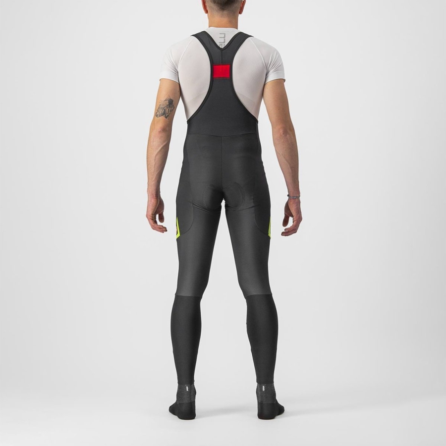 Castelli VELOCISSIMO 5 Harisnya Bib-vel Férfi Fekete Világos Zöld | AYDFMNZ-63